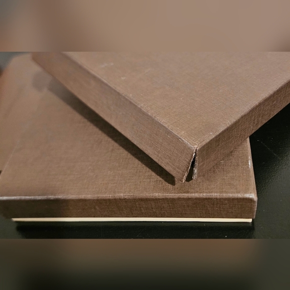 LOUIS VUITTON Brown Box W Lid Leather Ribbon Card Receipt Holder Empty Gift Set - Picture 9 of 10